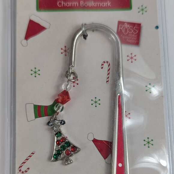 Russ Berrie & Co Toy Store Christmas Tree Charm Bookmark - Picture 2 of 3